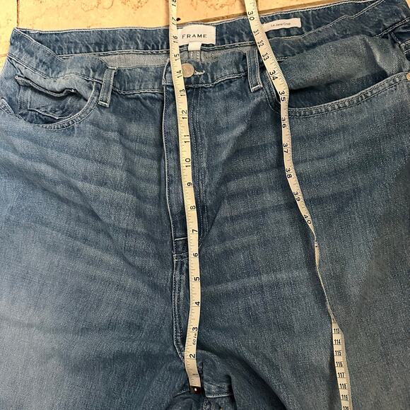 Frame 32 Le Jane Ankle Cropped High Rise Straight Leg Jeans Denim Cottom Blue - Picture 8 of 10